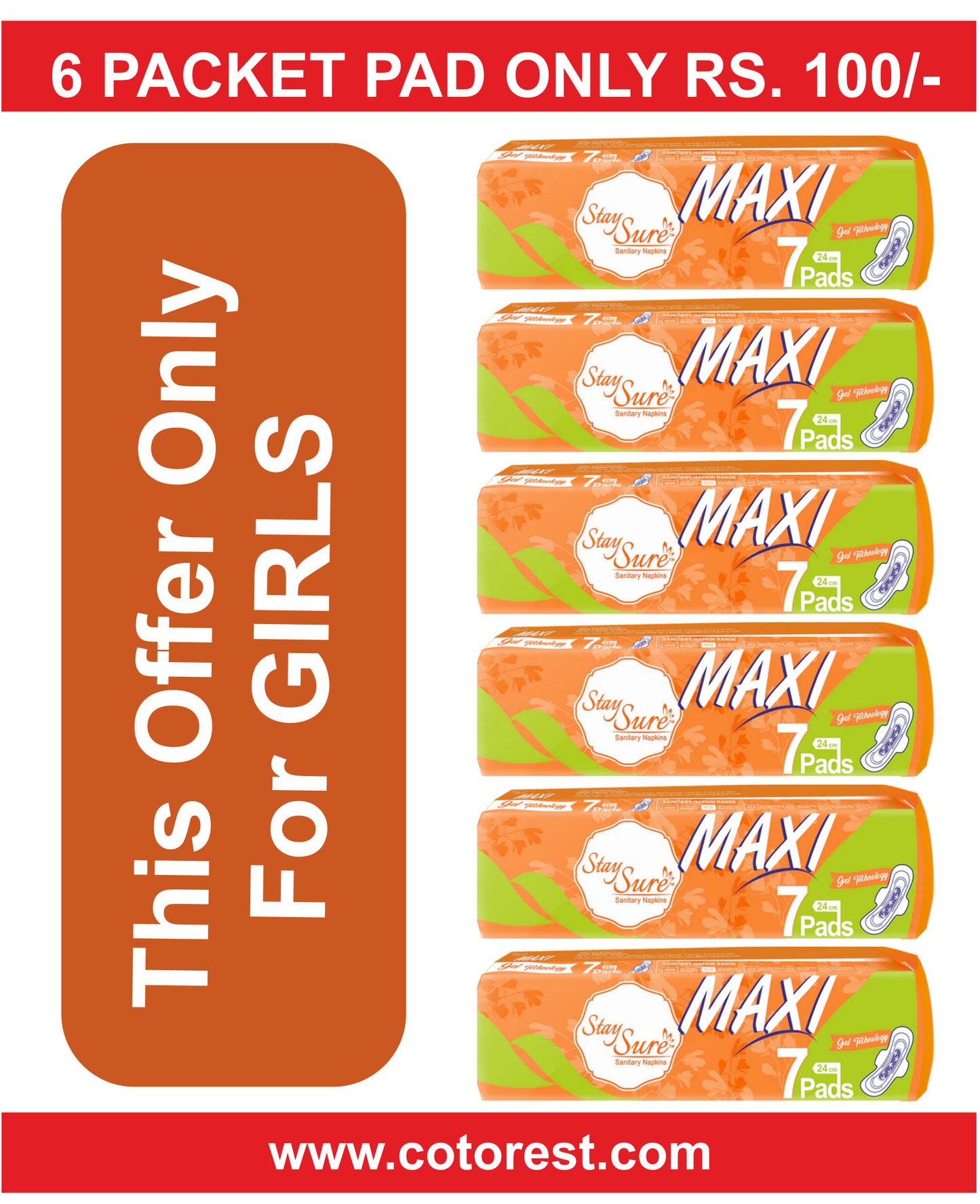 STAYSURE MAXI 7 PAD ( Pack of 6 packet)