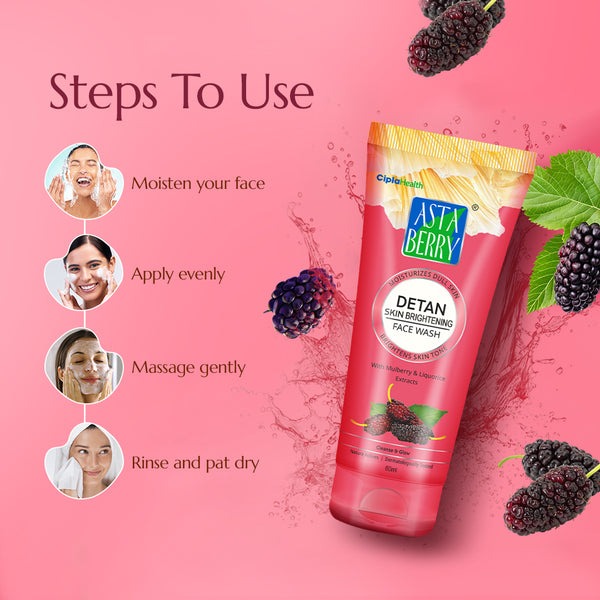 ASTABERRY Detan Skin Brightening Facewash 100 ML