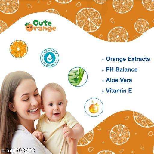 Cute Orange Baby Wipes With Fliptop Lid 72 Pulls