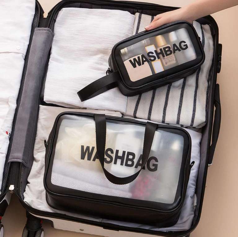 3-Pieces Set Pink Washbag