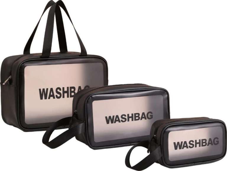 3-Pieces Set Pink Washbag