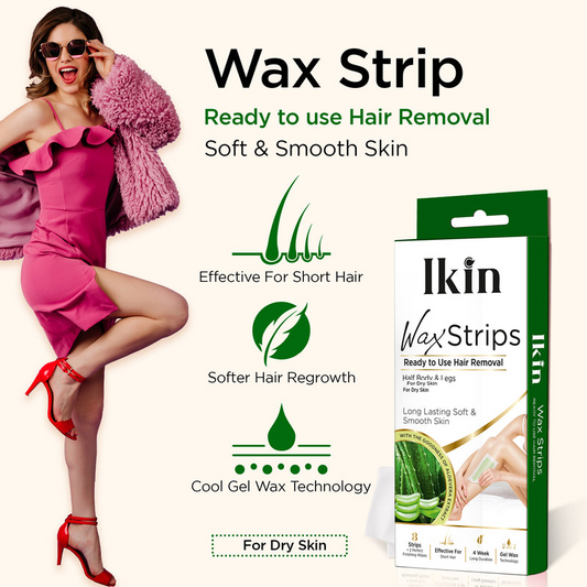 Ikin Wax Strip with Aloevera For Dry Skin- 8 strips MRP ₹ 100.00