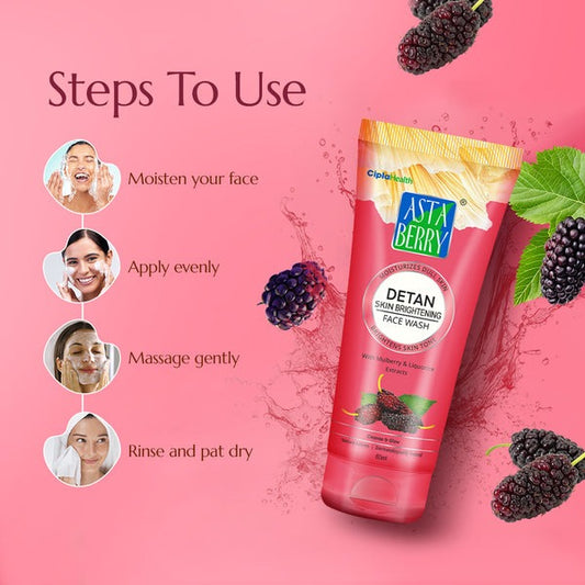 ASTABERRY Detan Skin Brightening Facewash 100 ML