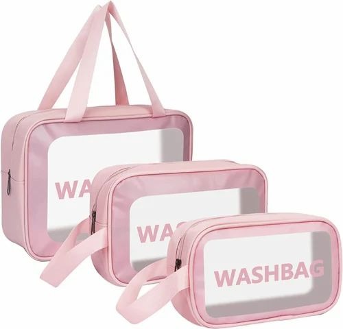 3-Pieces Set Pink Washbag